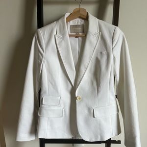 Banana Republic Cotton White Blazer